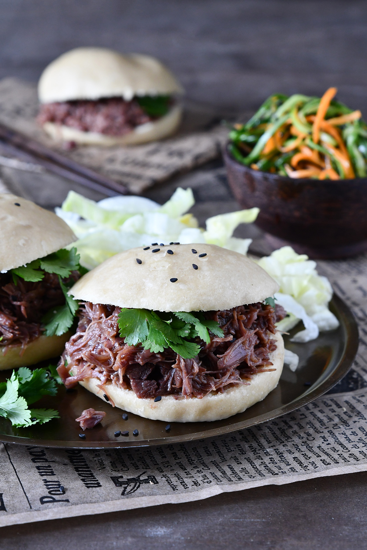 BBQ Caramel Shredded Beef (for Bao or Sandwiches)