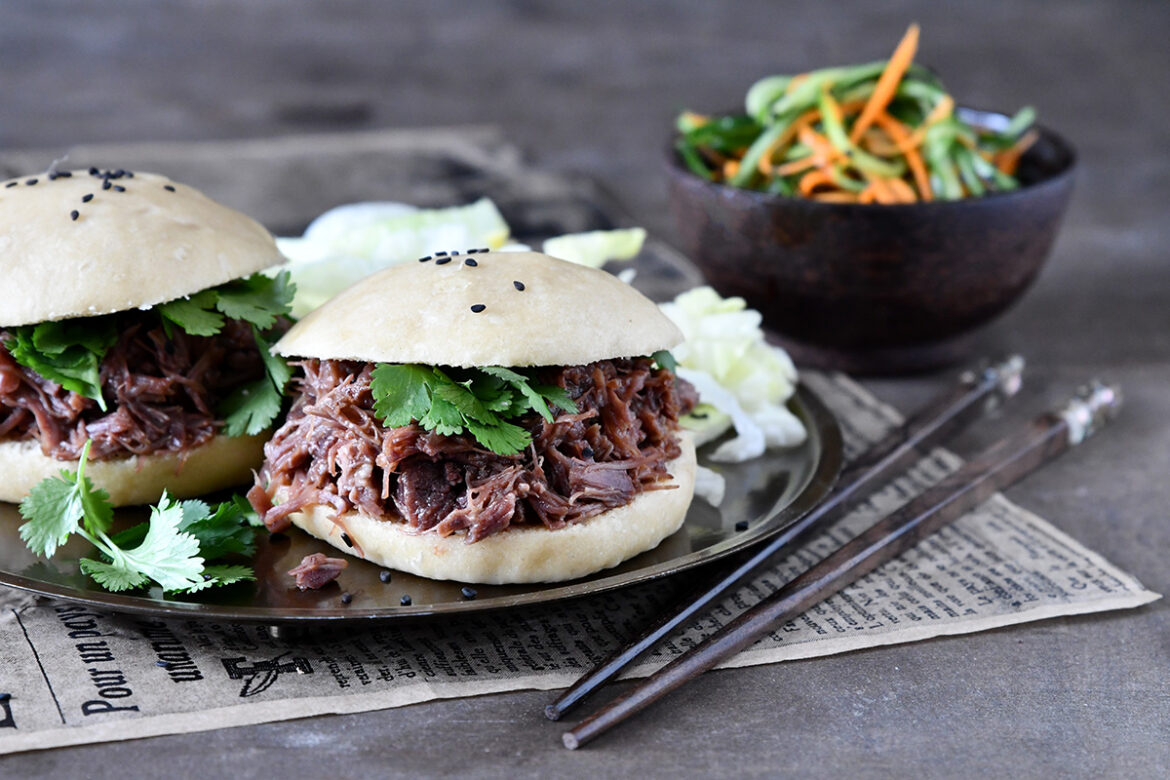 BBQ Caramel Shredded Beef (for Bao or Sandwiches)