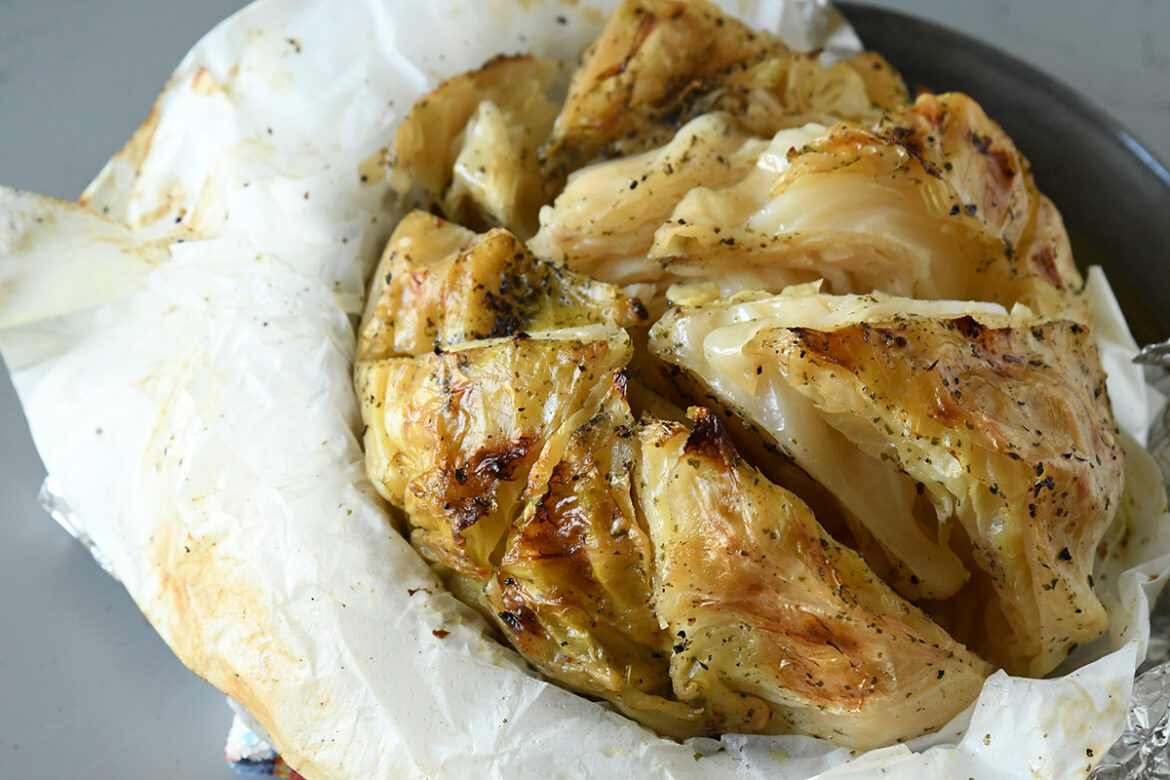 Oven-Roasted Cabbage - Whole Melts-into-itself Cabbage