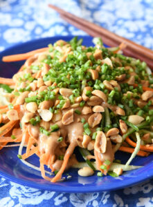 Cucumber Carrot Salad with Peanut Sauce