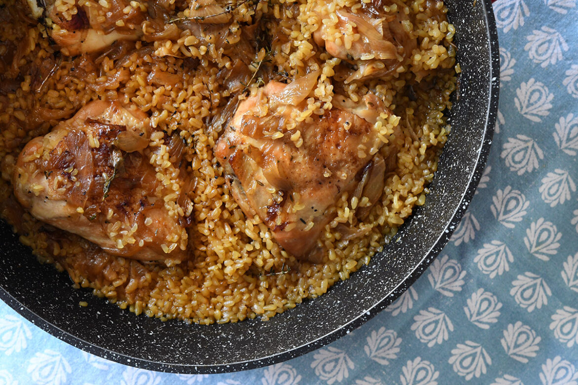 Roast Chicken in Onion Confit