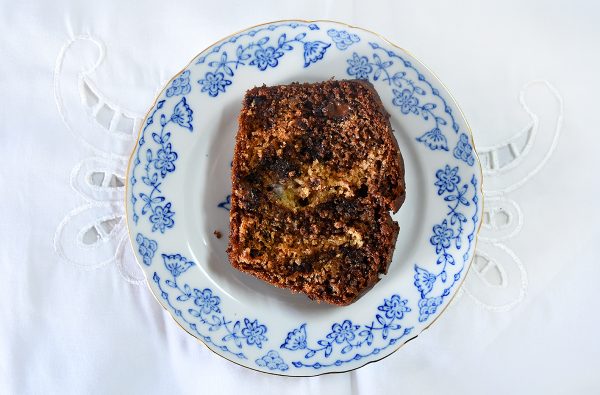 Marble Banana Bread with Nutella and Chocolate Chunks