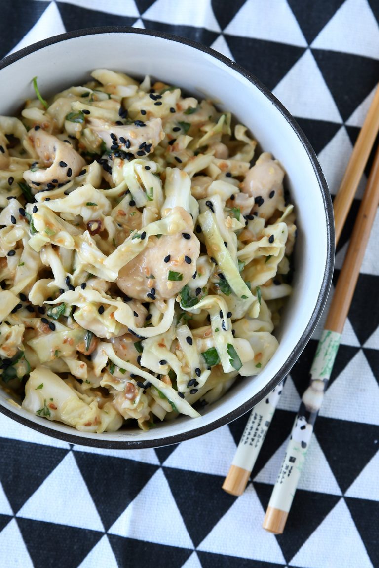 Cabbage Salad with Chicken and Crispy Rice Noodles