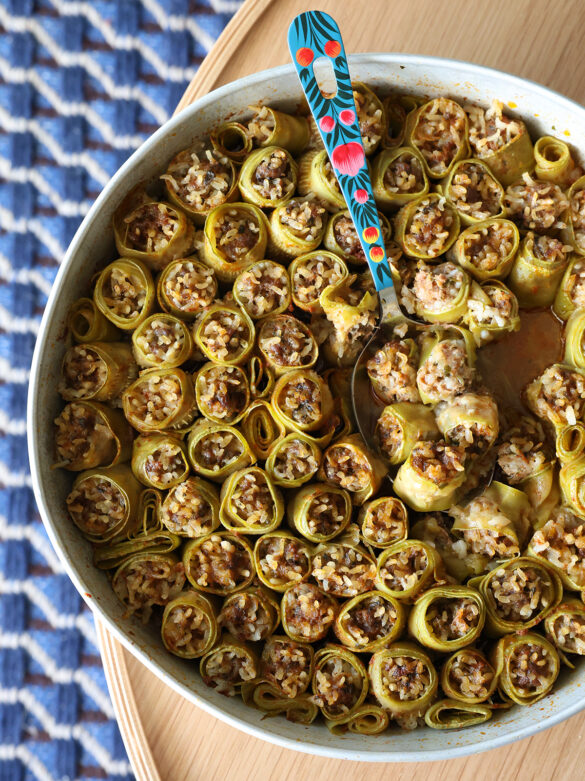 Beef and Rice Stuffed Zucchini Rolls