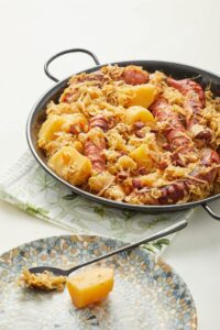 Choucroute – Sauerkraut, Sausage, and Potato Stew