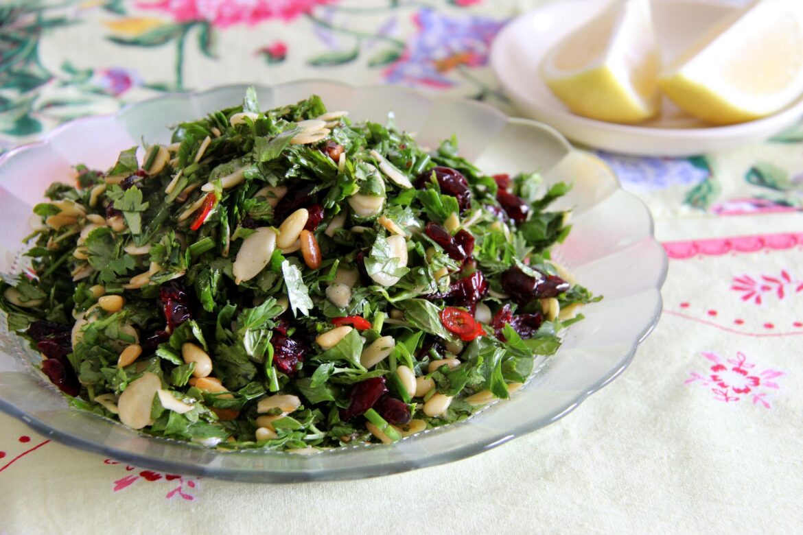 Herb Salad with Cranberries and Almonds