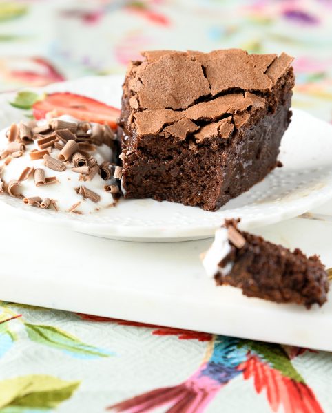 4-Ingredient Chocolate Soufflé Cake