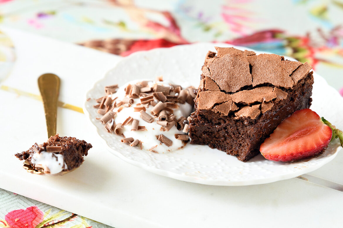 4-Ingredient Chocolate Soufflé Cake
